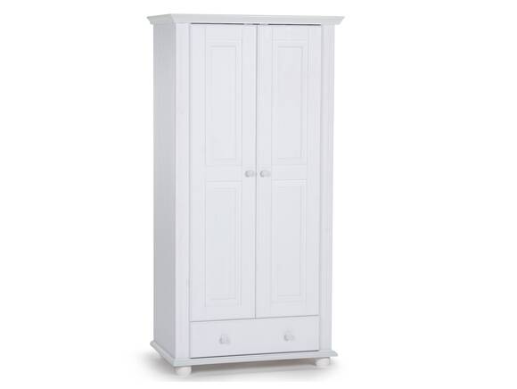 LORELEI Kleiderschrank 2trg, Material Massivholz, Kiefer weiss