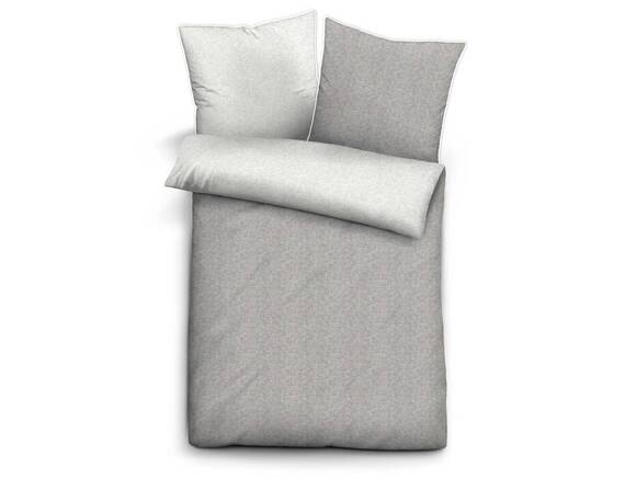 BIBERNA Bettwäsche Melange Flanell Uni, 135x200 cm, grau