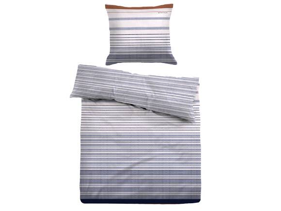 TOM TAILOR Bettwäsche, Linon, Blau gestreift, 100% Baumwolle
