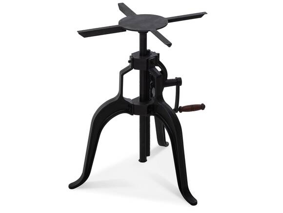 Höhenverstellbares Tischgestell für Esstisch / Bartisch, Material Gusseisen, schwarz, Höhe: 72-120 cm