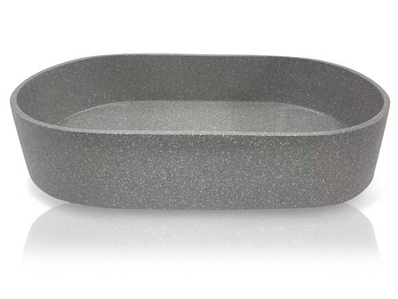 KAIKO Aufsatzwaschbecken, Material Terrazzo, oval, hellgrau