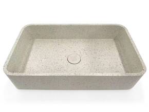 ACCINO Aufsatzwaschbecken, Material Terrazzo, weiß