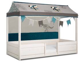 LIFETIME Kidsrooms 4-in-1 Kinderbett, Material Massivholz, Kiefer white wash