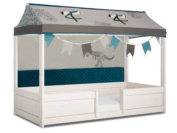 LIFETIME Kidsrooms 4-in-1 Kinderbett, Material Massivholz, Kiefer white wash