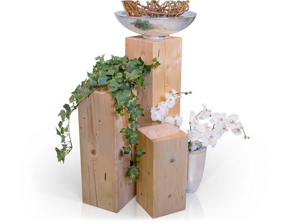 Blumensäule / Dekosäule, Material Massivholz, Fichte massiv