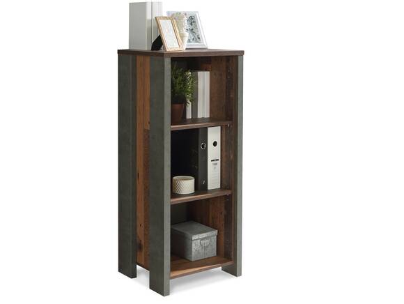 CASSIA Büroregal 3 Böden, Material Dekorspanplatte, Old Wood Vintage/betonfarbig