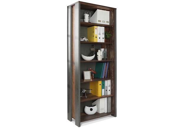 CASSIA Büroregal 6 Böden, Material Dekorspanplatte, Old Wood Vintage/betonfarbig