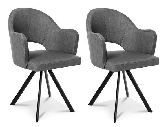 DOLORA 2er SET Schalenstühle, Gestell Eisen schwarz