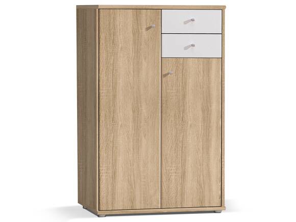 EASY OFFICE Kommode II, Material Dekorspanplatte Eiche Sonomafarbig/Weiss