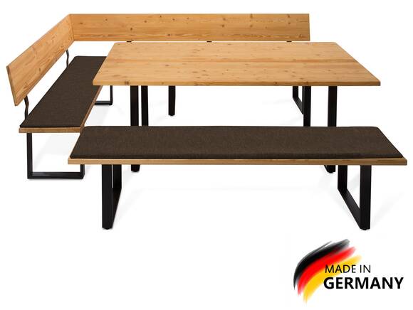 CURBY Essgruppe, rustikale Altholzoptik, Material Massivholz, Fichte gebürstet