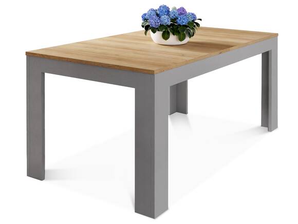 BRISCO Esstisch 160/206x90 cm, Material Spanplatte, eichefarbig/grau