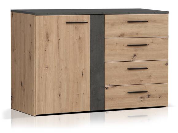 FILENA Kommode, Material Dekorspanplatte, Artisan Eiche Nachbildung/ Dunkelgrau