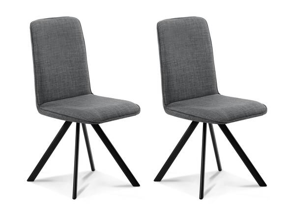 GLORIA 2er SET Polsterstühle, Gestell Eisen schwarz