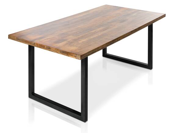 BRISTOL Esstisch, Material Massivholz, Mango/Metallgestell