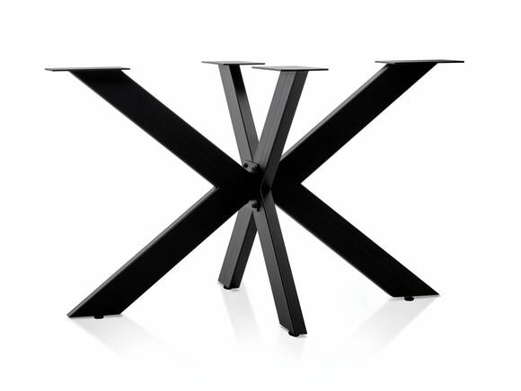 Tischgestell Doppel-X pulverbeschichtet schwarz RAL9005 FS