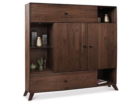 JAKARTA Highboard II, Material Massivholz, Kernbuche Tabak geölt