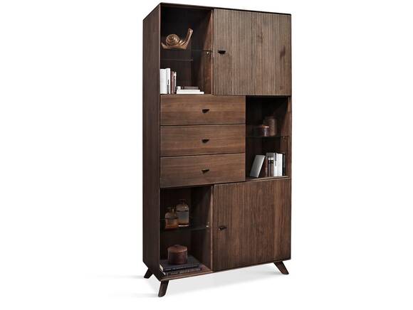 JAKARTA Vitrine II, Material Massivholz, Kernbuche Tabak geölt