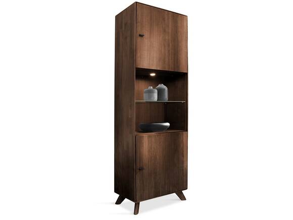 JAKARTA Vitrine I, Material Massivholz, Kernbuche Tabak geölt
