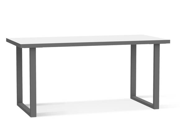 KALINA Schreibtisch 160 cm, Material Dekorspanplatte, weiss/grau