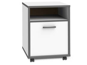 KALINA Rollcontainer, Material Dekorspanplatte, weiss/grau
