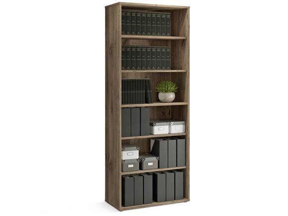 ICEY Büroregal groß, Material Dekorspanplatte, Flagstaff Eichefarbig