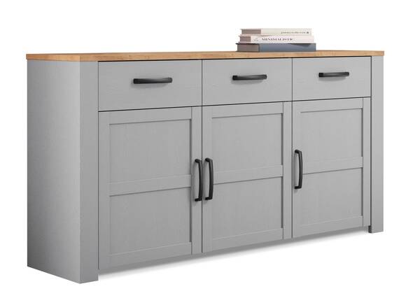 BRISCO Kommode II, Material Dekorspanplatte, eichefarbig/grau