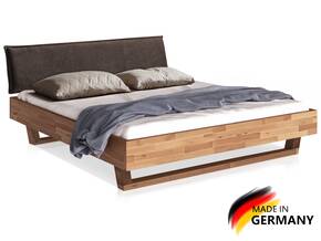 LÖWEN Holz-Kufenbett/Massivholzbett mit Polsterkopfteil