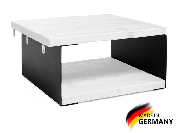 LUKY Nachtkommode, Material Massivholz/Metall, Fichte massiv/schwarz weiss