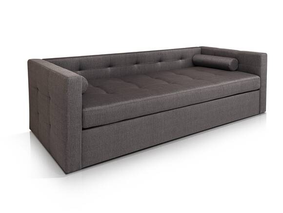 MACEY Stauraumbett mit Schubkasten, Material Stoff anthrazit