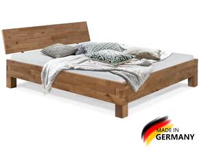 CORDINO 4-Fuß-Bett aus Eiche mit Kopfteil, Material Massivholz