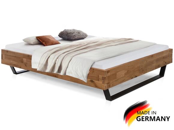 CORDINO Kufenbett aus Eiche, Material Massivholz, ohne Kopfteil