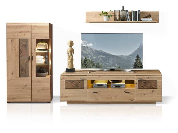 MANCHEGO Wohnwand II, Material MDF, Artisan eichefarbig