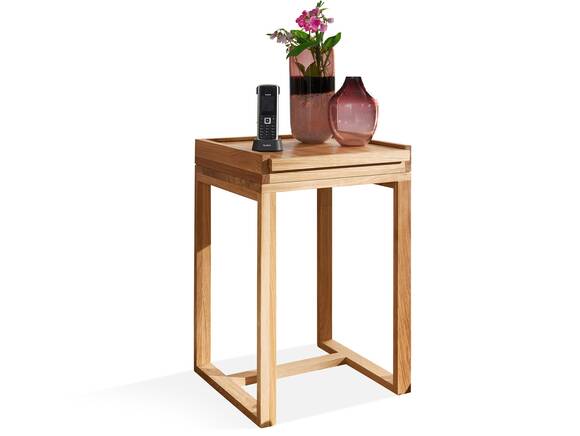 MARITA Telefontisch, Material Massivholz, Wildeiche geölt