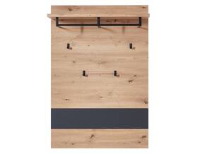 MAILAND Garderobenpaneel, Material Dekorspanplatte, Artisan Eiche Nachbildung, graphitfarbig