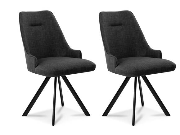 MIRINDA 2er SET Schalenstühle, Gestell Eisen schwarz