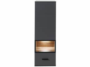 MOSANTA Hängevitrine, Material MDF, eichefarbig /graphitfarbig