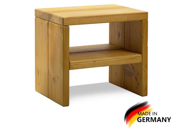 CURBY Nachtkommode, rustikale Altholzoptik, Material Massivholz, Fichte gebürstet