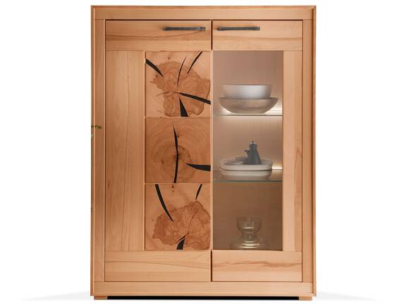 PASSERO Highboard I-R, Material Massivholz, Kernbuche geölt
