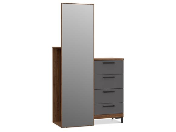 QUERRY Kombikommode, Material Dekorspanplatte, walnussfarbig/grau