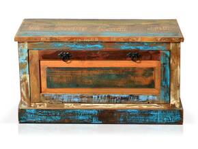 RIVERBOAT Garderobenbank aus Altholz, Material Massivholz, Vintage-Optik