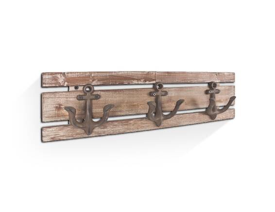 SAIL Garderobenleiste Vintage Optik, Material Massivholz