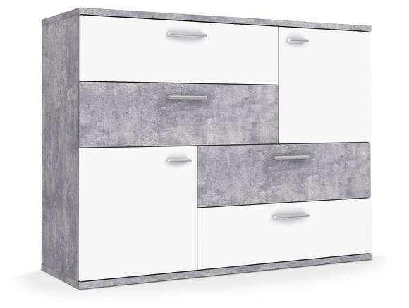 SKIV Kommode mit 2 Türen und 4 Schubkästen, Material Dekorspanplatte