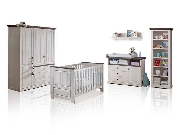 TINKA Babyzimmer, Material Massivholz, Kiefer weiss/grau