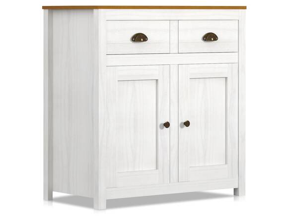 TRICO Sideboard, 2 Türen+2 SK, Material Massivholz, weiss/eichefarbig