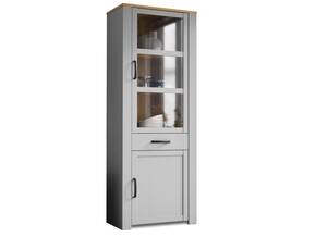 BRISCO Vitrine, Material Dekorspanplatte, eichefarbig/grau