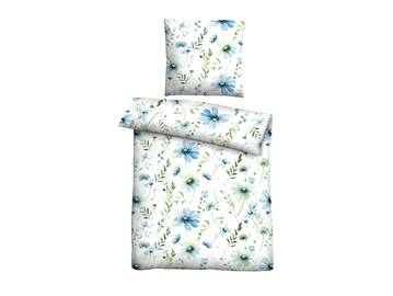 Baumwoll-Seersucker Bettwäsche 135x200+80x80 eisblau