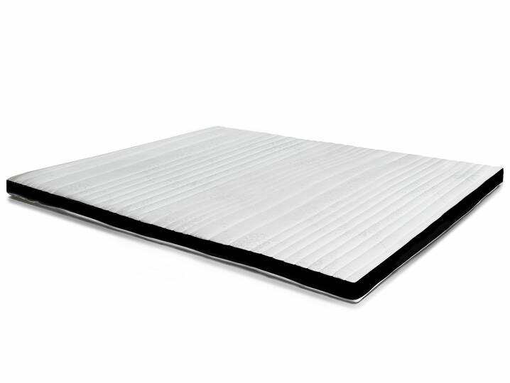 Topper II Viscoschaum, 8 cm, 7-Zonen, mit schwarzem Mesh 140 x 200 cm | Härtegrad 2