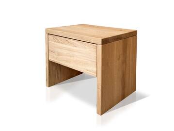 DAKONA Nachtkommode mit Schubkasten, Material Massivholz Wildeiche unbehandelt