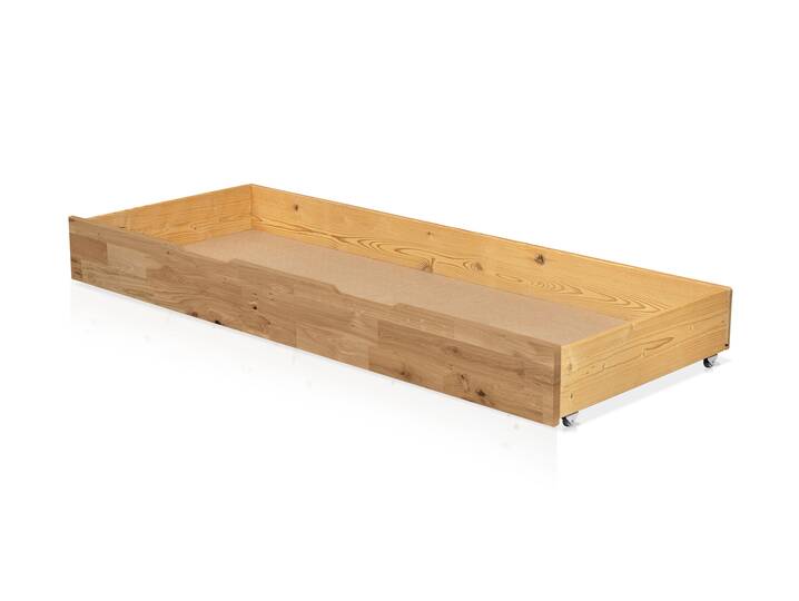 CORDINO Bettschublade auf Rollen, Material Massivholz 