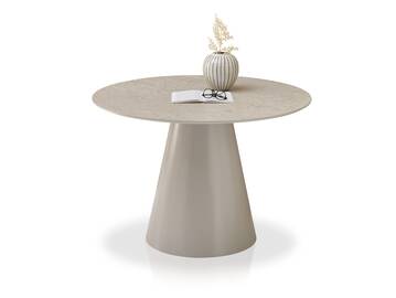 GIANNI Esstisch rund, Material MDF, Steinoptik, grau